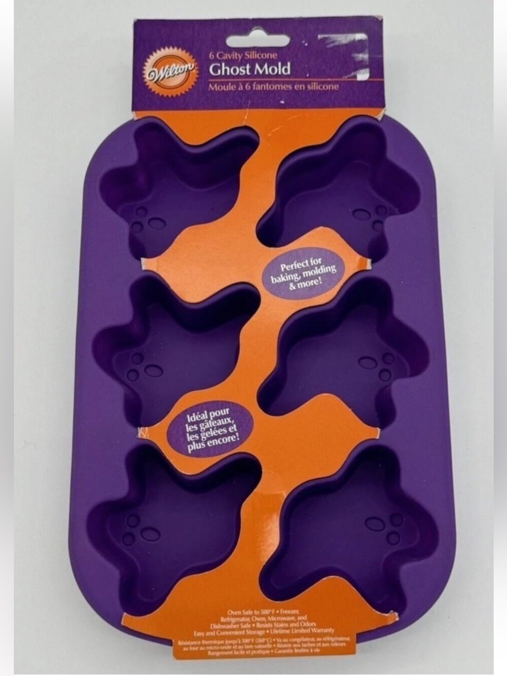Wilton Ghost Non Stick Silicone
Mold 6 cavity cupcake chocolate ice jello soap
